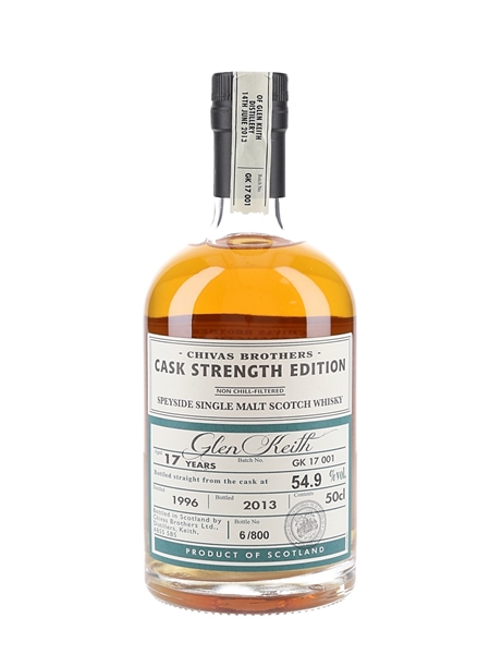 Glen Keith 1996 17 Year Old Cask Strength Edition Bottled 2013 50cl / 54.9%