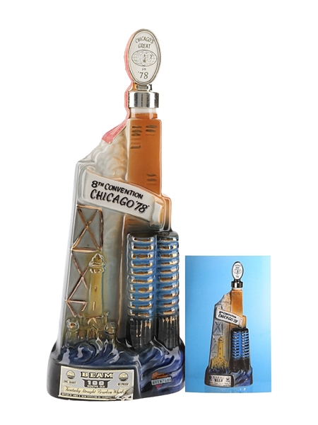 Jim Beam 100 Month Chicago Skyline Decanter Bottled 1970s - Beam Regal China Decanters 94.6cl / 40%