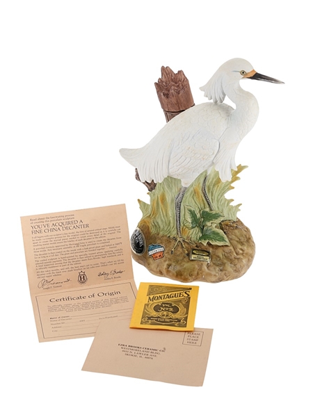 Ezra Brooks 101 Month Old 1980 Bourbon Snowy Egret Decanter 50cl / 40%