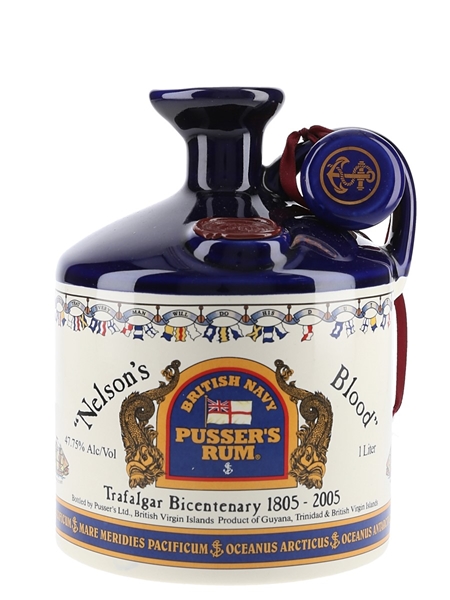Pusser's British Navy Rum Decanter Trafalgar Bicentenary 1805 - 2005 Commemorative Decanter 100cl / 47.75%