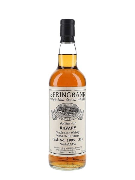 Springbank 1995 Cask 1995-315 Bottled 2006 - Private Cask Bottling 70cl / 57.5%