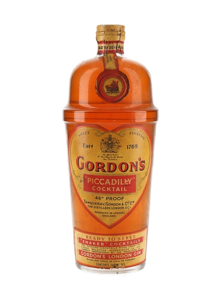 Gordon's Piccadilly Cocktail Spring Cap Bottled 1950s 75cl / 26%