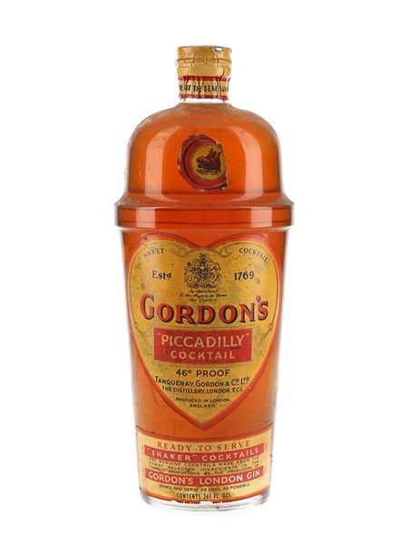 Gordon's Piccadilly Cocktail Spring Cap Bottled 1950s 75cl / 26%