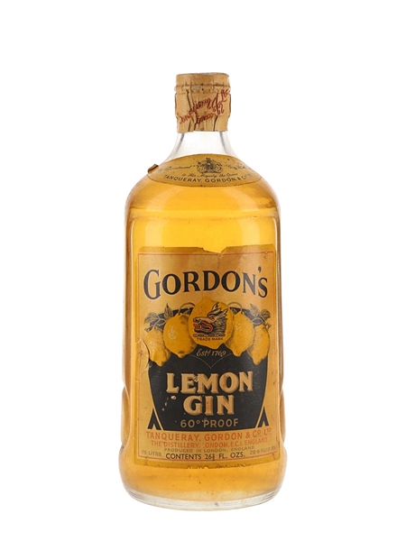 Gordon's Lemon Gin Spring Cap Bottled 1950s 75.7cl / 34%