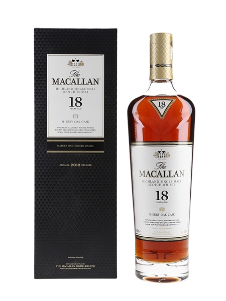 Macallan 18 Year Old Sherry Oak Annual 2018 Release 70cl / 43%