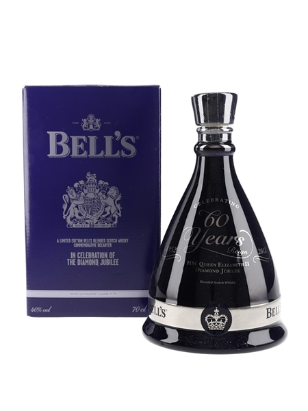 Bell's Ceramic Decanter 2012 Diamond Jubilee Queen Elizabeth II 60 Years Reign 70cl / 40%