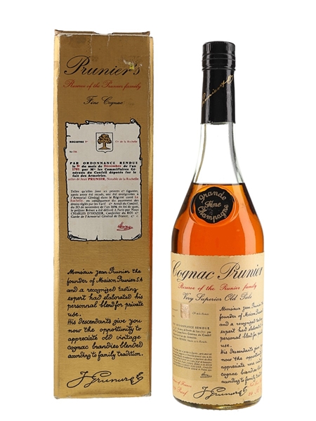 Prunier VSOP Grande Fine Champagne Cognac Bottled 1980s 68cl / 40%