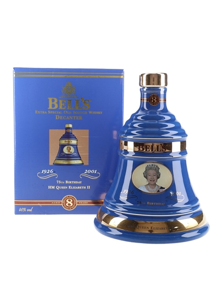Bell's 8 Year Old Ceramic Decanter 75th Birthday Queen Elizabeth II 70cl / 40%