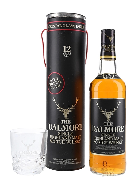 Dalmore 12 Year Old With Glass Bottled 1980s - Whyte & Mackay Distillers Ltd 75cl / 40%