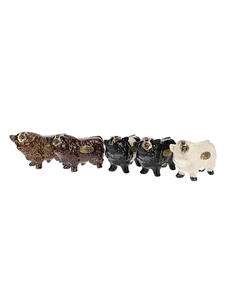 Rutherford's Ceramic Bull Decanters  5 x 5cl / 40%