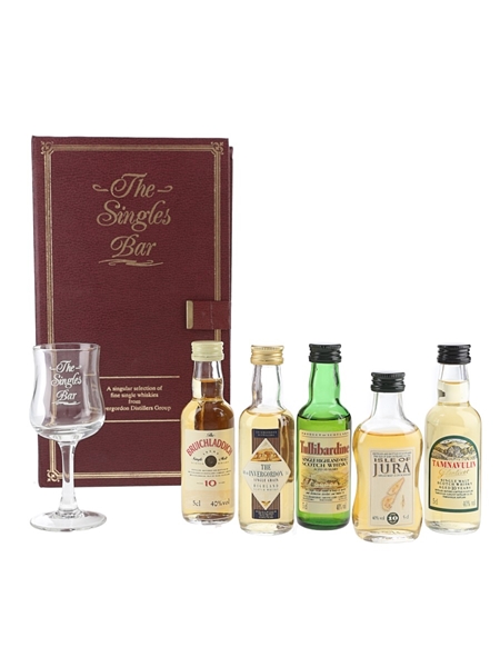 The Singles Bar Miniature Selection Bottled 1990s - Invergordon Distillers 5 x 5cl