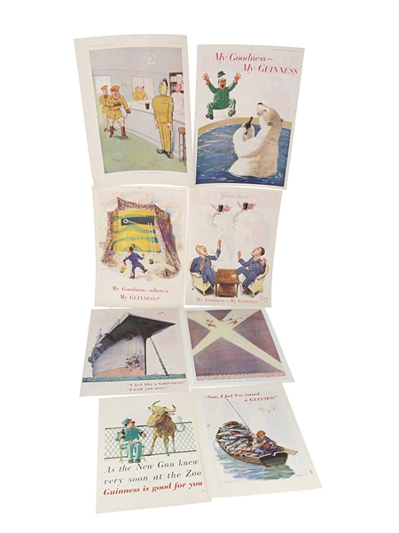 Guinness Advertisement Prints 1940s 8 x 16cm x 25cm - 21cm x 30cm