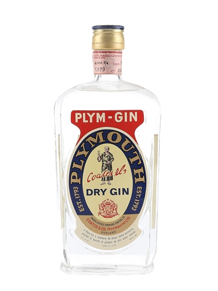 Plymouth Dry Gin Bottled 1970s - Coates & Co 75cl / 46%