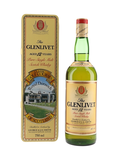 Glenlivet 12 Year Old Bottled 1980s - Classic Golf Courses Royal Dornoch 75cl / 40%