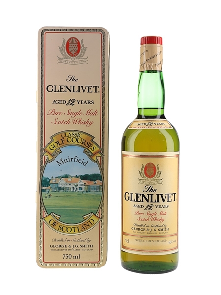 Glenlivet 12 Year Old Bottled 1980s - Classic Golf Courses Muirfield 75cl / 40%