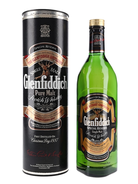 Glenfiddich Special Reserve Pure Malt Bottled 1980s - First Distilled On Christmas Day 1887 100cl / 40%