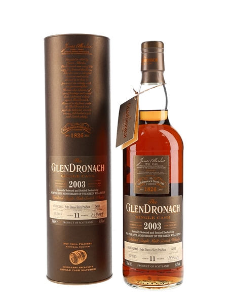 Glendronach 2003 11 Year Old Single Cask 5691 Bottled 2015 - Green Welly Stop 70cl / 54.4%