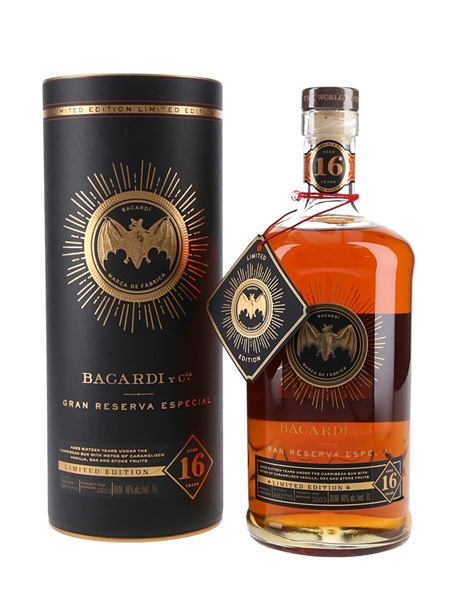 Bacardi 16 Year Old Gran Reserva Especial Youngest Rum Barreled In 2003 - Travel Retail 100cl / 40%