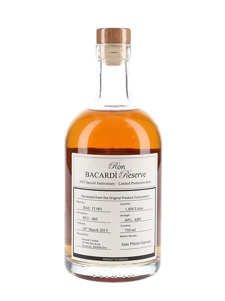 Bacardi Reserve 2015 Special Anniversary  75cl / 40%