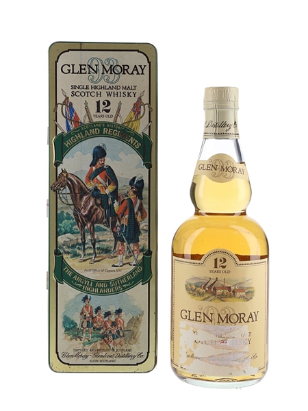 Glen Moray 12 Year Old Bottled 1980s - Scotland's Historic Highland Regiments 75cl / 40%