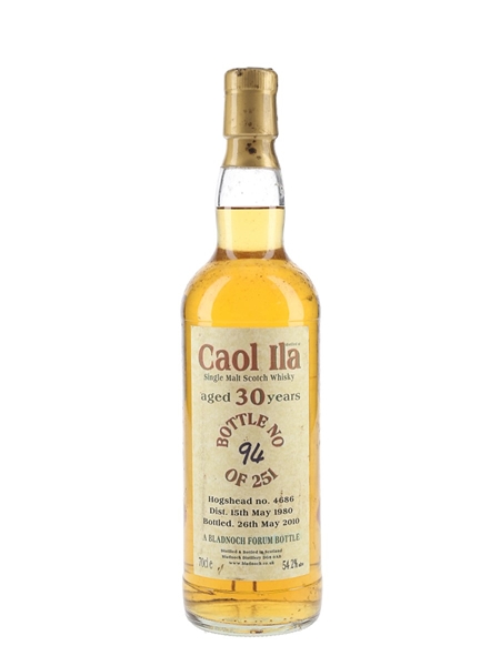 Caol Ila 1980 30 Year Old Cask 4686 Bottled 2010 - Bladnoch Forum 70cl / 54.2%