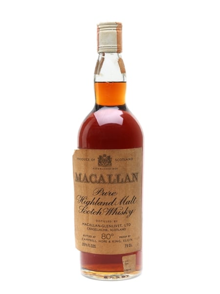 Macallan 80 Proof Campbell, Hope & King Bottled 1970s - No Neck Label 75cl / 46%