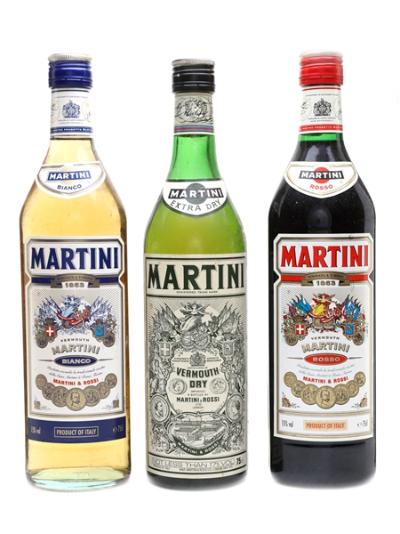 Martini Extra Dry, Bianco & Rosso  3 x 75cl