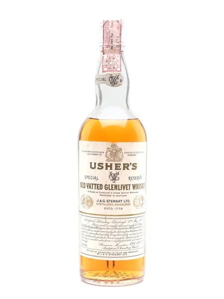 Usher's Old Vatted Glenlivet Bottled 1970s 75cl / 40%