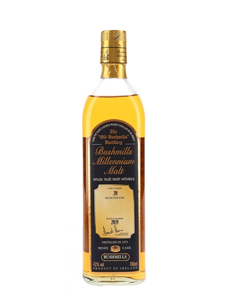 Bushmills 1975 Millennium Malt Private Cask Number 290 70cl / 43%