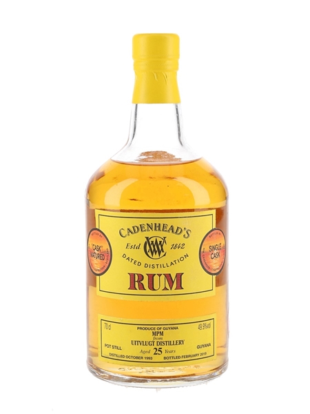 Uitvlugt 1993 25 Year Old MPM Bottled 2019 - Cadenhead's 70cl / 49.9%