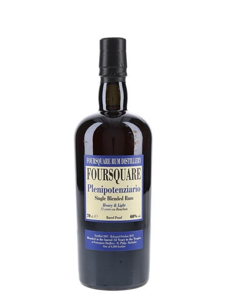 Foursquare 2007 12 Year Old Plenipotenziario Bottled 2019 - Velier 70cl / 60%