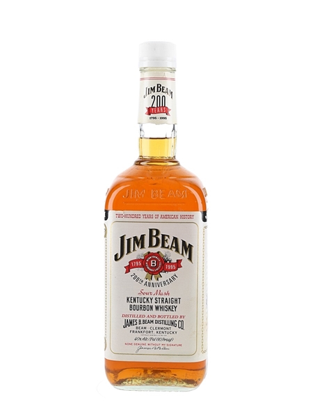 Jim Beam White Label 4 Year Old Bottled 1990s - 200th Anniversary 100cl / 40%