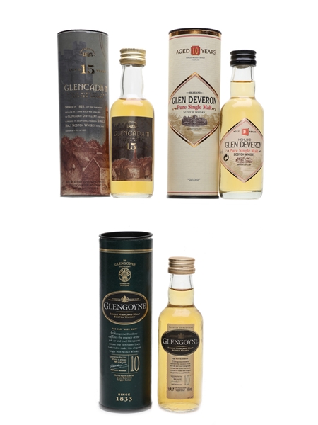 Highland Single Malts Glencadam, Glengoyne, Glen Deveron 3 x 5cl / 40%