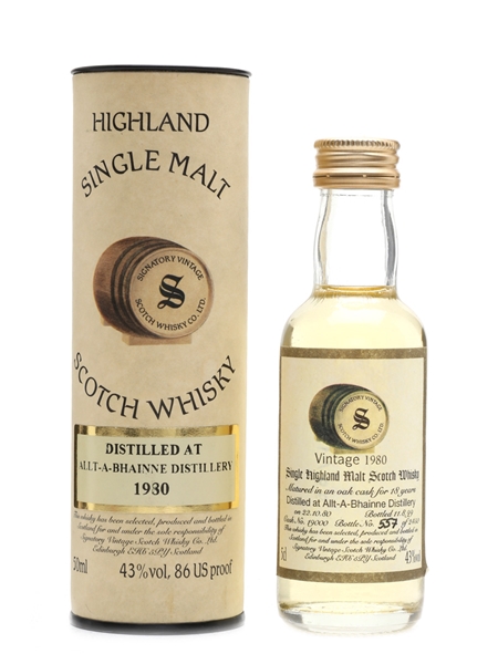 Allt-A-Bhainne 1980 18 Year Old Signatory 5cl / 43%