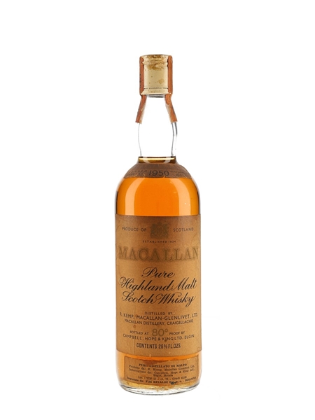 Macallan 1950 Campbell, Hope & King Bottled 1960s - Rinaldi 75cl / 45.85%