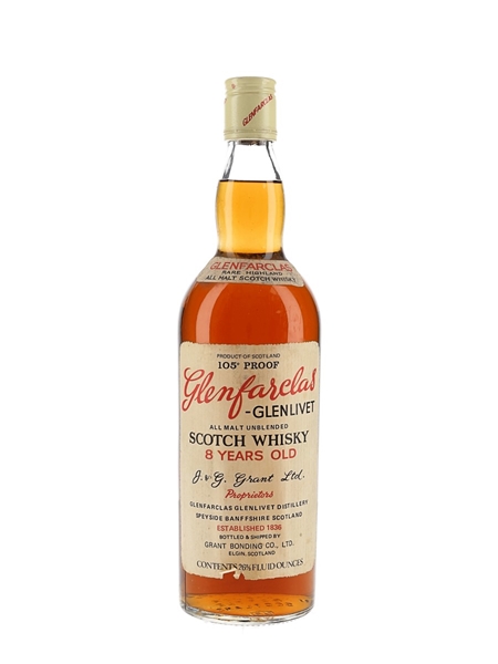 Glenfarclas Glenlivet 8 Year Old 105 Proof Bottled 1970s 75.7cl / 60%