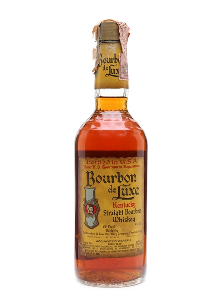 Bourbon De Luxe Kentucky Straight Whiskey Bottled 1970s 75cl / 43%