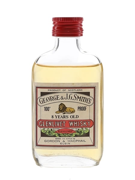 Glenlivet 8 Year Old 100 Proof Bottled 1970s - Gordon & MacPhail 5cl / 57%