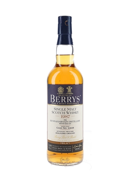 Bunnahabhain 1987 25 Year Old Bottled 2013 - Berry Bros & Rudd 70cl / 46%