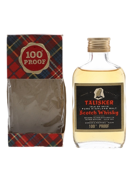 Talisker 100 Proof Black Label Gold Eagle Bottled 1970s - Gordon & MacPhail 5cl / 57%