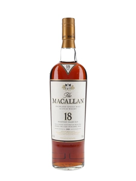 Macallan 18 Year Old Distilled 1989 and Earlier Years 70cl / 43%