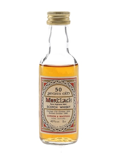 Mortlach 1936 50 Year Old Bottled 1986 - Gordon & MacPhail 5cl / 40%