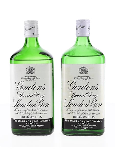 Gordon's Special Dry London Gin Bottled 1970s 2 x 75.7cl / 40%