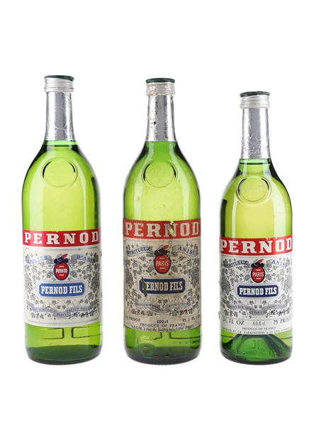 Pernod Fils Bottled 1970s 2 x 100cl & 69.9cl