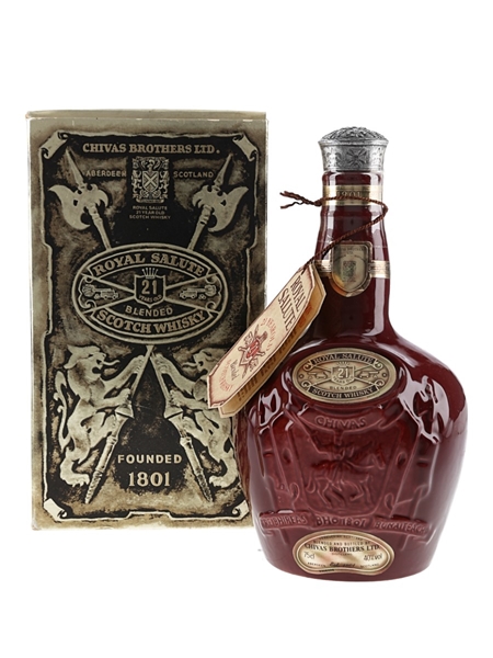 Royal Salute 21 Year Old Bottled 1980s - Red Wade Ceramic Decanter 75cl / 40%