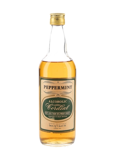 Grants of St James Alcoholic Peppermint Cordial Bottled 1970s 75cl