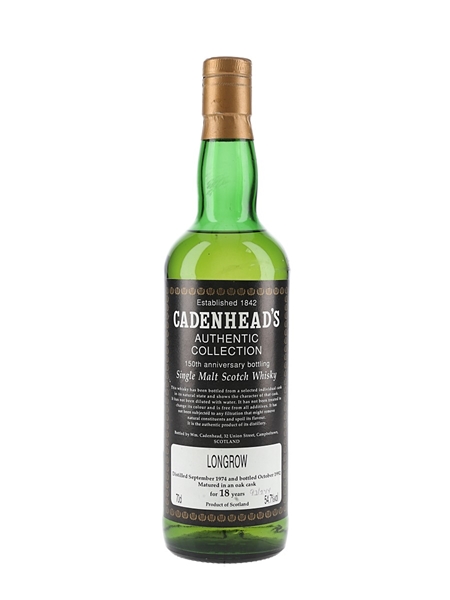 Longrow 1974 18 Year Old Bottled 1992 - Cadenhead's 150th Anniversary 70cl / 54.7%