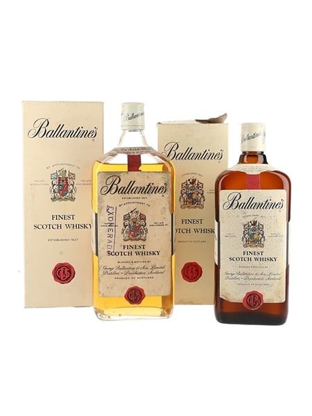 Ballantine's Finest Bottled 1970s-1980s 2 x 75cl-100cl / 40%
