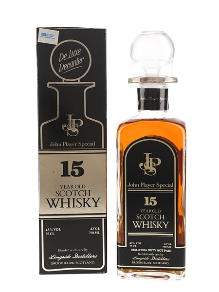 John Player Special 15 Year Old Decanter Bottled 1980s - Langside Distillers 75cl / 43%