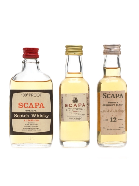 Scapa 8 Year Old, 12 Year Old & 1986  3 x 5cl